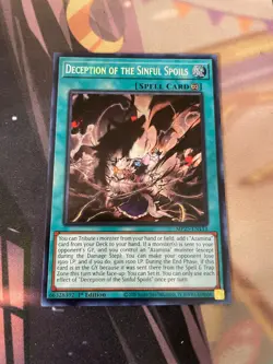YUGIOH - DECEPTION OF THE SINFUL SPOILS - SECRET RARE - MP25 - 1ST ED - NM - Image 1