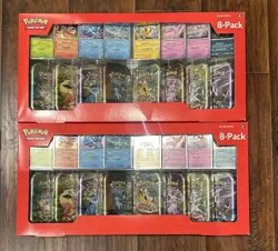 *IN HAND* Pokemon Prismatic Evolutions 8 Mini-Tins w Promo Cards Costco 2-pack - Image 1