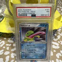 Pokemon Politoed EX Unseen Forces Ultra Rare Card #107 PSA 7 - Image 1