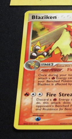 Blaziken Non-Holo 3/109 RARE EX Ruby & Sapphire E-Reader Pokemon Card- LP - Image 2