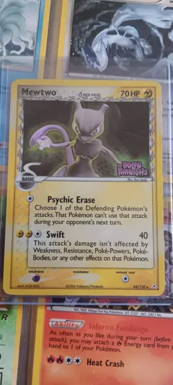 Mewtwo 24/110 Delta Species EX Holon Phantoms Reverse HOLO Pokemon Card DMG - Image 1