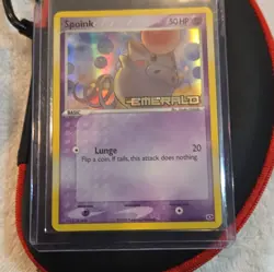 Pokemon TCG Spoink Emerald 66/106 Reverse Holo Common English 50HP Basic 2005 - Image 1