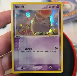 Pokemon TCG Spoink Emerald 66/106 Reverse Holo Common English 50HP Basic 2005 - Image 5