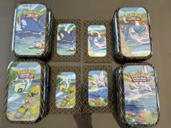 Lot of 4 Pokemon Shining Fates Mini Tins and Art Cards - EMPTY NO PACKS - Image 1