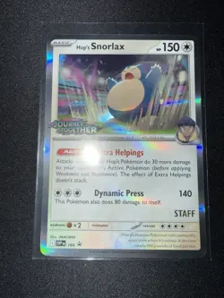 Hop's Snorlax 184 (Prerelease) STAFF Promo Journey Together NM Single Card - Image 1