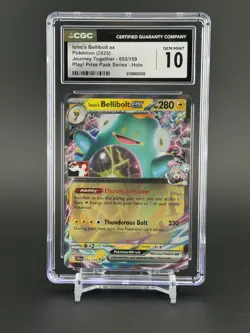 CGC 10 GEM MINT Iono's Bellibolt ex 053/159 Prize Pack Series Cards Holo - Image 1