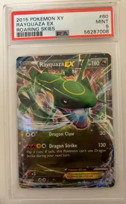 PSA 9 Rayquaza EX 60108 Roaring Skies 2015 Pokemon Card - Image 1