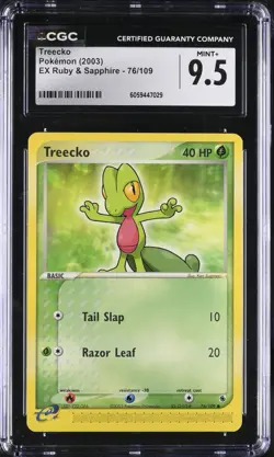 CGC 9.5 Treecko 76/109 EX Ruby & Sapphire 2003 Pokemon Card - Image 1