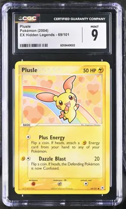 CGC 9 Plusle 69/101 EX Hidden Legends 2004 Pokemon Card - Image 1