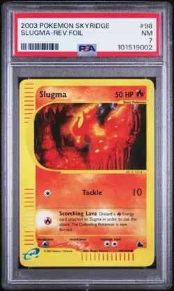 PSA 7 Slugma Reverse Holo 98/144 Skyridge 2003 Pokemon Card - Image 1