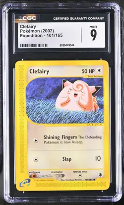 CGC 9 Clefairy 101/165 Expedition 2002 Pokemon Card - Image 1