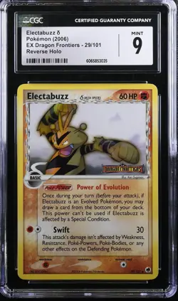 CGC 9 Electabuzz Delta Reverse Holo 29/101 EX Dragon Frontiers 2006 Pokemon Card - Image 1