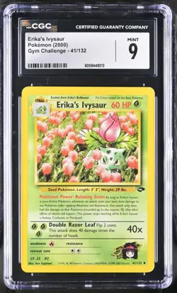 CGC 9 Erika's Ivysaur 41/132 Gym Challenge 2000 Pokemon Card - Image 1