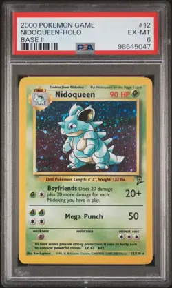 PSA 6 Nidoqueen Holo 12/130 Base Set 2 2000 Pokemon Card - Image 1