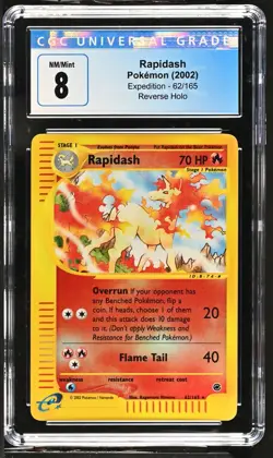 CGC 8 Rapidash Reverse Holo 62/165 Expedition 2002 Pokemon Card - Image 1