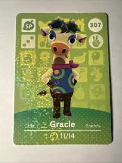 307 Gracie Amiibo Card 307 Series 4 Animal Crossing Nintendo Switch NA Region - Image 1