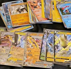 Pokemon Cards Gift Tin Bundle - Sleeves & 33x Card Bulk Booster Joblot V/EX/VMAX - Image 4