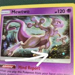WHOLE SWIRL 🌀💫 BLEED Mewtwo SM214 Cosmos Holo Promo 2019 Nintendo Pokemon Card - Image 1