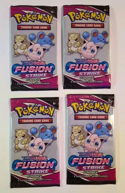 4 x Sword & Shield: Fusion Strike - Fun Packs - 3 Pokemon Cards each pack - Image 1