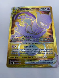 Mewtwo VStar 086/078 Pokemon Go Gold Pokemon Card - Image 1