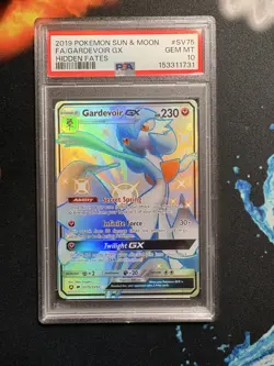 PSA 10 Gardevoir GX SV75/SV94 Hidden Fates Full Art Holo Pokemon Card Gem Mint - Image 1