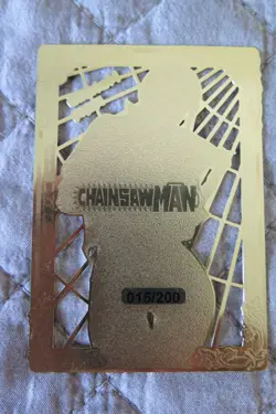 GODDESS STORY WAIFU ANIME CARD MAKIMA CHAINSAW MAN 015/200 GOLD METAL ALLOY - Image 2