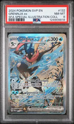 pokemon Greninja EX SFA SVP en 132 Scarlet & Violet Black Star Promo Card PSA 8 - Image 1