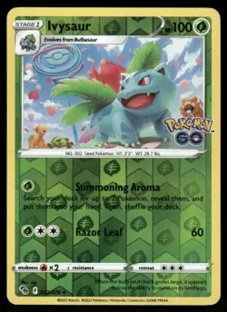 Pokemon Cards Ivysaur 002/078 Reverse Holo Pokemon GO Uncommon NM - Image 1