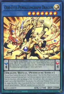 MP23-EN079 Odd-Eyes Pendulumgraph Dragon Ultra Rare 1st Edition YuGiOh! Card - Image 1