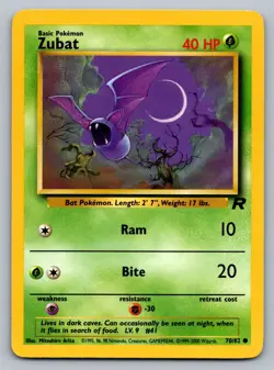 Pokemon TCG Team Rocket Zubat 70/82 - Image 1