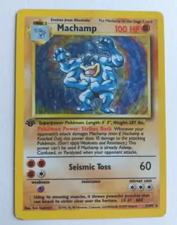 MACHAMP 1ST EDITION HOLO RARE 8/102 POKEMON TCG PLAYED BP - Image 1
