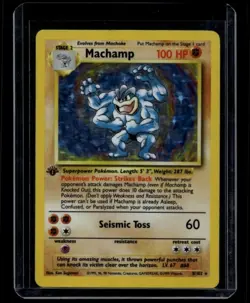 Pokemon TCG Machamp 8/102 Base Set 1st Edition Deck Promo Holo MP B - Image 1