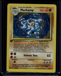Pokemon TCG Machamp 8/102 Base Set 1st Edition Deck Promo HP D - Image 1
