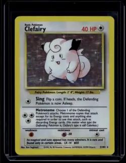 Pokemon TCG Clefairy 5/102 Base Set Holo Rare HP A - Image 1