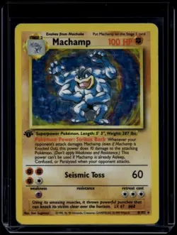 Pokemon TCG Machamp 8/102 Base Set 1st Edition Deck Promo Holo DMG C - Image 1