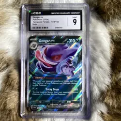 CGC 9 Gengar ex 104/162 English 2024 Temporal Forces Holo Pokemon TCG - Image 1
