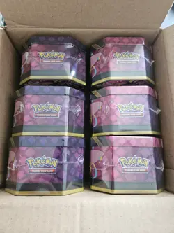 Pokemon TCG: Mega Moonlit Tins, Case of 6 Tins - Image 2
