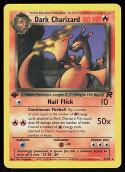Pokemon Dark Charizard 21/82 Team Rocket Rare 1st Edition Moderately Played - Image 1