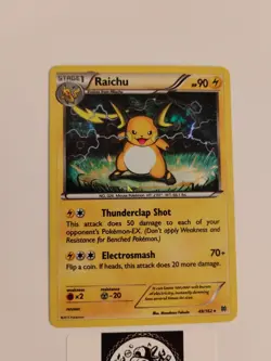 2015 Pokemon RAICHU CRACKED ICE HOLO Rare XY NM 49/162 Free Shipping - Image 2