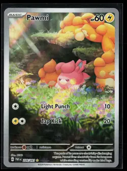 Pawmi 226/091 Illustration Rare Paldean Fates Pokemon LP - Image 1