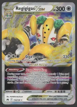 REGIGIGAS VSTAR 114/159 HOLO VSTAR RARE CROWN ZENITH POKEMON NM/M - Image 1