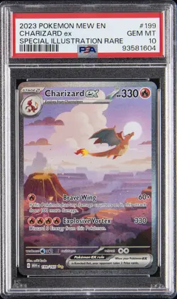 2023 POKEMON MEW EN-151 SPECIAL ILLUSTRATION RARE #199 CHARIZARD EX PSA 10 - Image 1