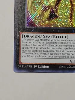 Number 100: Numeron Dragon Secret Rare BLCR-EN084 1st Edition YU-GI-OH! NM (A174 - Image 3
