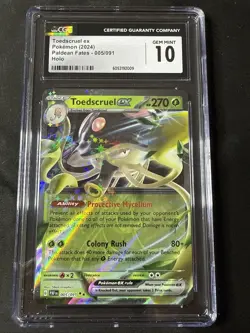 2024 Pokemon Toedscruel ex 005/091 SV: Paldean Fates Holo CGC 10 GEM MINT - Image 1