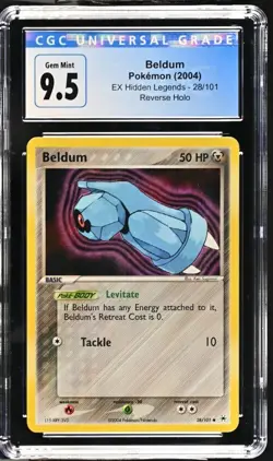 Pokemon Beldum Reverse Holo 2004 Hidden Legends CGC 10* POP 8 - NONE HIGHER - Image 1
