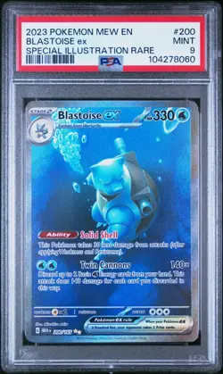 2023 POKEMON MEW EN-151 SPECIAL ILLUSTRATION RARE #200 BLASTOISE EX PSA 9 - Image 3