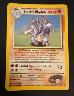 Pokemon Vintage Brock's Rhydon 002/132 Gym Heroes Holo NM - Image 1