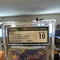 Pokemon TCG CGC 10 Gastly #177/162 SV05 Temporal Forces IR Holo Eng 2024 - Image 4