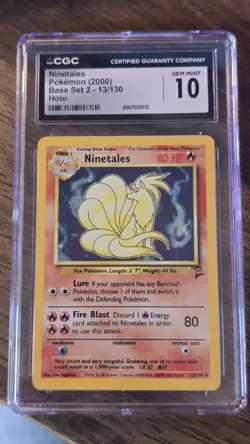 Pokemon Slab Ninetales Base Set 2 Holo 13/130 CGC 10 Gem Mint 2000 - Image 1