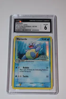 2006 Pokemon Wartortle 42/100 EX Crystal Guardians Reverse Holo CGC 6 EX/NM - Image 1